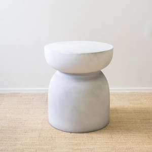 Pedestal Side Table | Stone - Last One