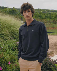 Huffer Classic 1/4 Zip Jersey/3 Ball | Navy