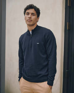 Huffer Merino 1/4 Zip Jersey/3 Ball | Navy
