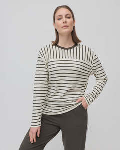 Tees Tanks: Marco Polo Baseline Stripe Tee | Khaki