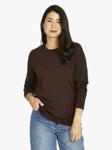 Jump Core Crew Long Sleeve Tee | Dark Choc