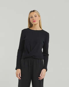 Et Alia Twist Long Sleeve Tee | Black