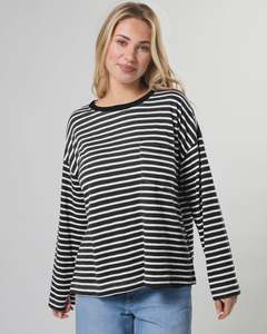 Tees Tanks: Stella + Gemma Drop Shoulder Tee | Lunar Stripe