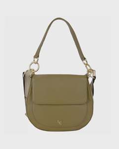 Nalle- Leather Crossbody Shoulder Bag | Olive Green