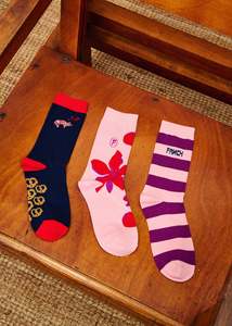 FRNCH Cornish Socks -3 Pack One size | Rose