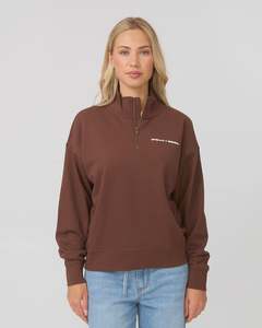 Stella + Gemma Core 1/4 Zip Sweatshirt | Espresso