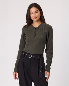 Design Nation  Vienne Knit Top | Khaki