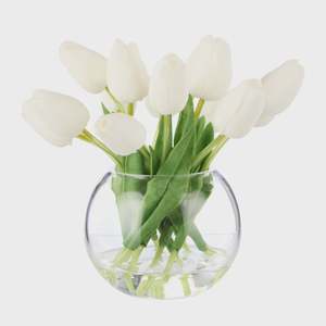 Sphere Vase | Tulip Bunch - White
