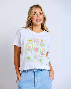 Stella + Gemma Ace Tee | White Postcards from Italy