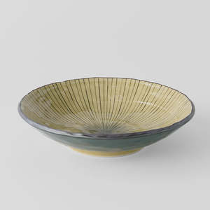 Wedding: Japanese  Large Converging Shallow bowl | Green
