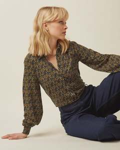 King Louie Maisie Blouse Mirth | Rhodonite Blue