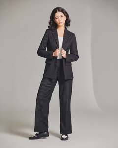 Peruzzi: Peruzzi-Pinstripe Trouser | Black