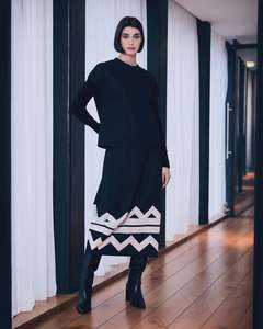 Peruzzi: Peruzzi- Zig Zag Skirt | Black/Ecru