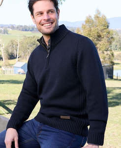Shirts Tops: Mason 1/4 Zip Jumper | Navy