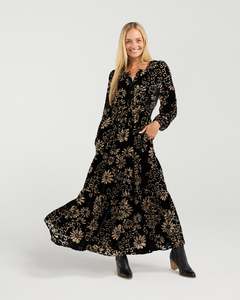 Blackstone Macy Burnout Dress | Black Daisy