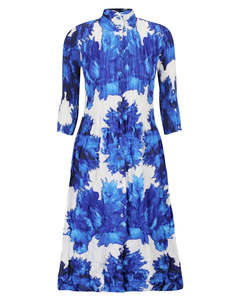 Alquema Nehru Coat Dress | Blue Quartz