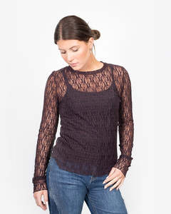 Shirts Tops 1: Splice Layer Top | Raisin-One Size