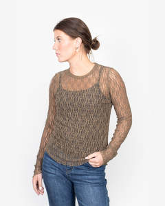 Shirts Tops 1: Splice Layer Top | Olive-One Size
