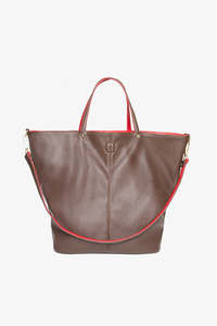 Hartley Reversible Tote | Chocolate & Red