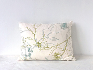 Flowering Gum organic cushion- by Ink & Spindle - sewn by Vida Textiles