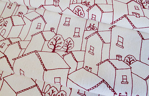 Rooftops on Cream Organic Cotton & Hemp Verdant Living
