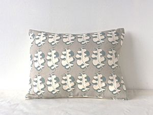 Olearia Fog organic cushion- by Eco Fabric - sewn by Vida Textiles