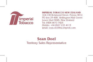 Imperial Tobacco: Sean Doel