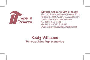 Imperial Tobacco: Craig Williams