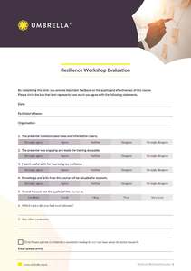 Evaluation Form - Evaluation Resilience