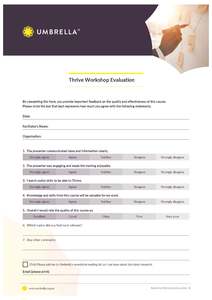 Umbrella Evaluation Forms: Evaluation Form - Thrive
