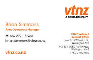 Support Office: Brian Simmons 85 x 55mm