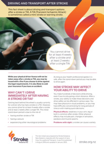 Stroke Client Collection: A4 Driving and Transport after Stroke - Packs of 25