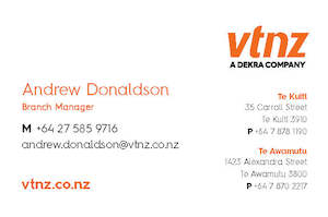 Andrew Donaldson - 85 x 55mm