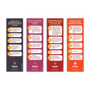 Stroke Staff: Bookmark - Languages Reduce Your Risk Of Stroke - Packs of 40