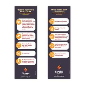 Stroke Staff: Bookmark - English Reduce Your Risk Of Stroke - Packs of 10