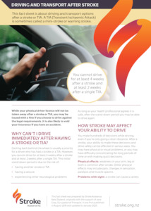 Stroke Client Collection: A4 Driving and Transport after Stroke - Packs of 25
