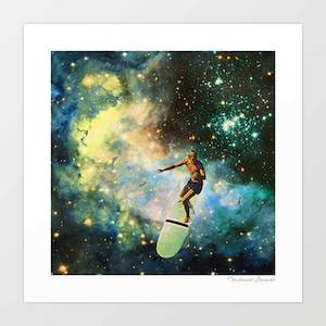 Space: 'Cosmic surfer' Art Print by Vertigo Artography