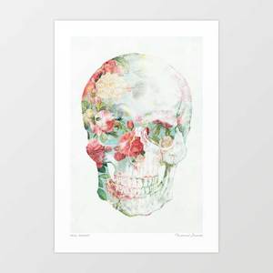 Mask: 'Skull bouquet' Art Print by Vertigo Artography