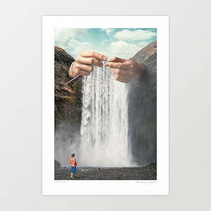 New Zealand: 'Knitted Waterfall' Art Print by Vertigo Artography