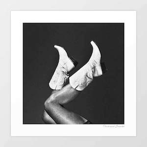 Black White: 'These Boots - Noir' Art Print by Vertigo Artography