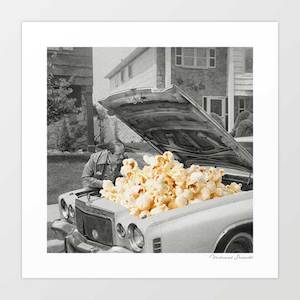 Black White: 'Pop the hood' Art Print by Vertigo Artography