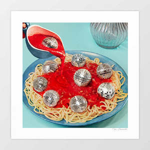 Food 1: 'Spaghetti Disco Balls' Art Print by Vertigo Artography