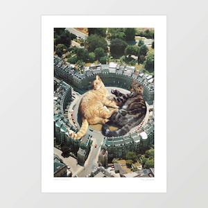 ‘Lazy Cat Roundabout' Art Print by Vertigo Artography