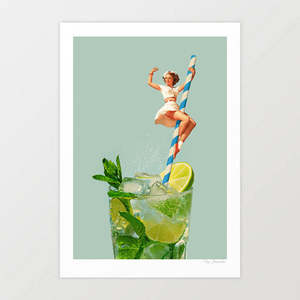 'Retro Mojito Cocktail' Art Print by Vertigo Artography