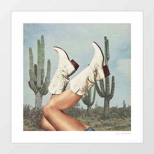 Allartprints: 'These Boots - Cactus & Yeehaw' Art Print by Vertigo Artography