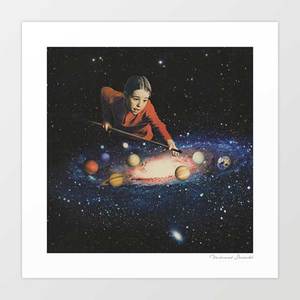'Space Pool' Art Print by Vertigo Artography | Surreal Retro Cosmic Bi&hellip;