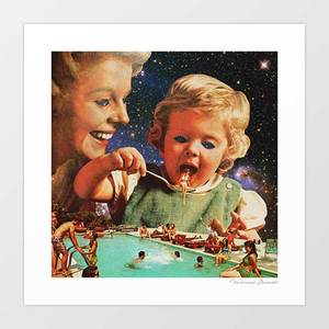 'Eat Up' Art Print by Vertigo Artography | Surreal Dark Humour Giant C&hellip;