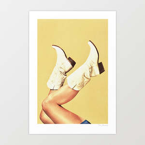 'These Boots - Yellow' Art Print by Vertigo Artography | Cowgirl Boots&hellip;