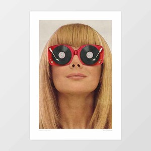 Allartprints: 'Red Vinyl Sunglasses' Art Print by Vertigo Artography | Surreal Retro Vinyl Record Music Pop Art Sunglasses Wall Art