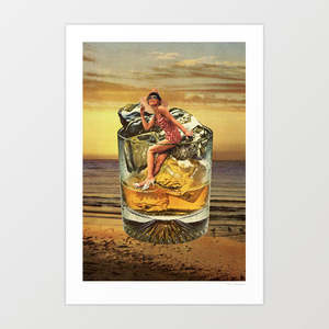 'Roxanne on the Rocks — Whiskey Sunset' Art Print by Vertigo Artogra&hellip;